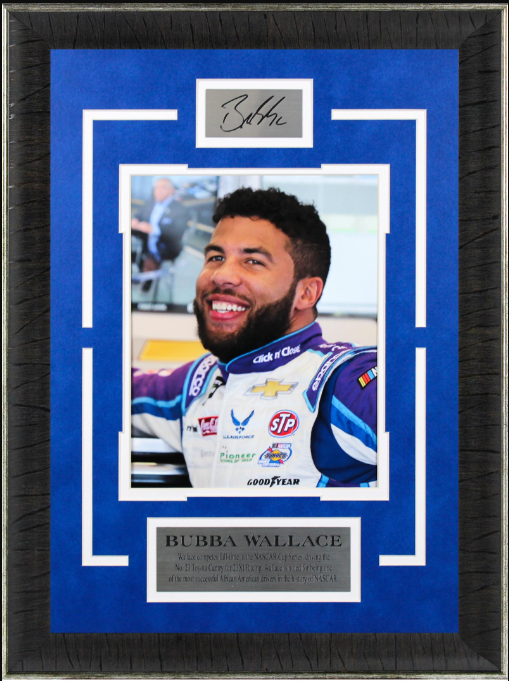 Bubba Wallace 15.5" x 21" Photograph Framed Art with Facsimile Autographed Plate