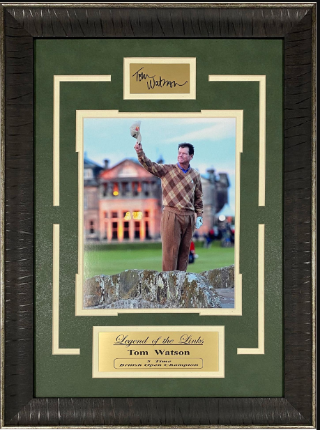 Legend of the Links Tom Watson PGA Golf Framed Art Photograph with Facsimile Autographed Plate