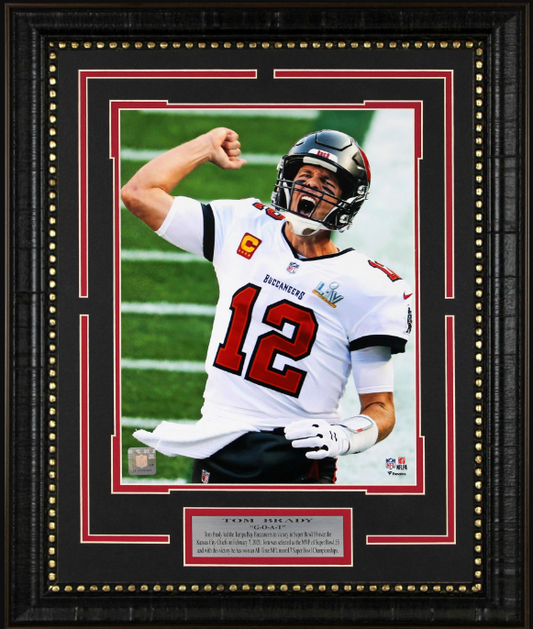 The GOAT Tom Brady Tampa Bay Buccaneers Framed Art 19" x 23.5" Photograph