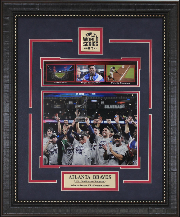 Atlanta Braves 2021 World Series Champions Framed Art 19" x 23" 4-Photograph Collage