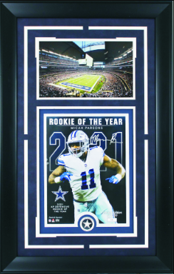 Micah Parsons 2021 Rookie of the Year Dallas Cowboys Framed Art 18.5" x 29" 2-Photograph Collage