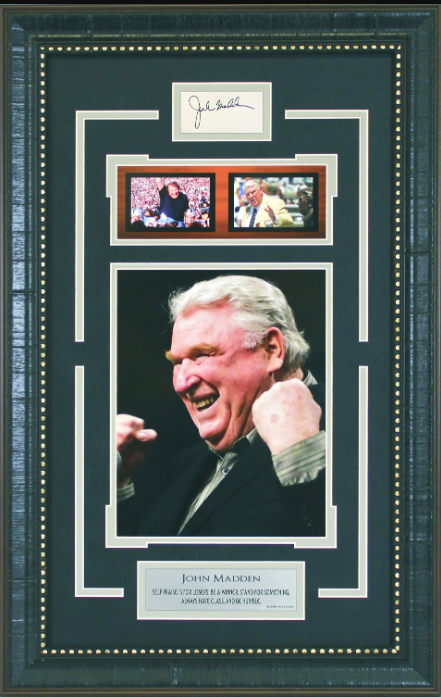 John Madden Framed Art 16" x 25" 3-Photograph Collage with Facsimile Autographed Plate