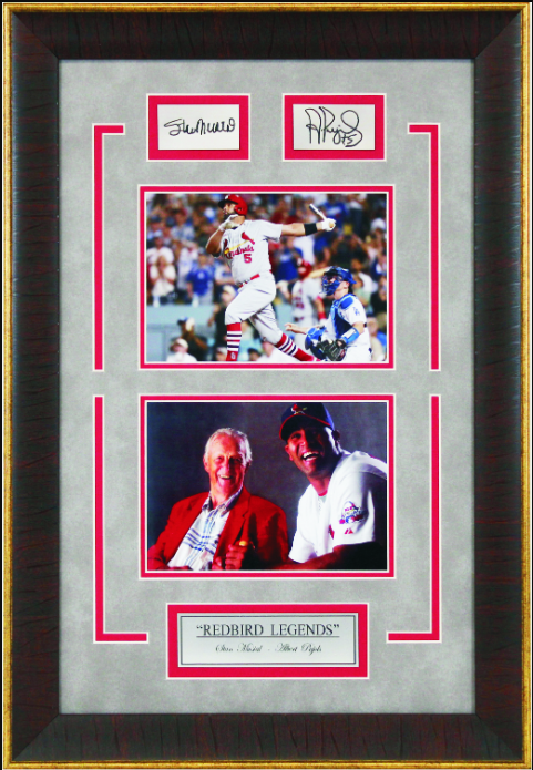 Redbird Legends St. Louis Cardinals Stan Musial & Albert Pujols Framed Art 14.5" x 21" 2-Photograph Collage with Facsimile Autographed Plates