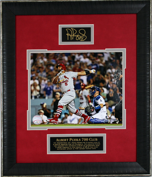 Albert Pujols 700 Club St. Louis Cardinals Framed Art 15.5" x 21" Photograph with Facsimile Autographed Plate