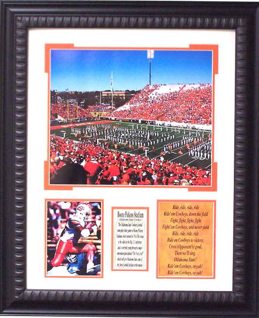 Oklahoma State Cowboys Boone Pickens Stadium Framed Art 20" x 24" Photograph Collage