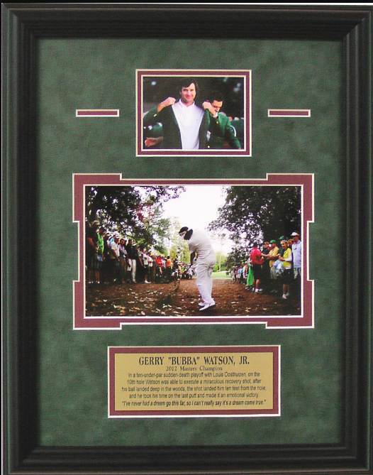 Bubba Watson 2012 Masters Champion Framed Art 13" x 16" 2-Photograph Collage